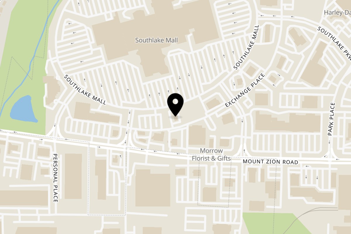 Map showing the location of Dollar Cafe on 1189 Southlake Cir in Morrow